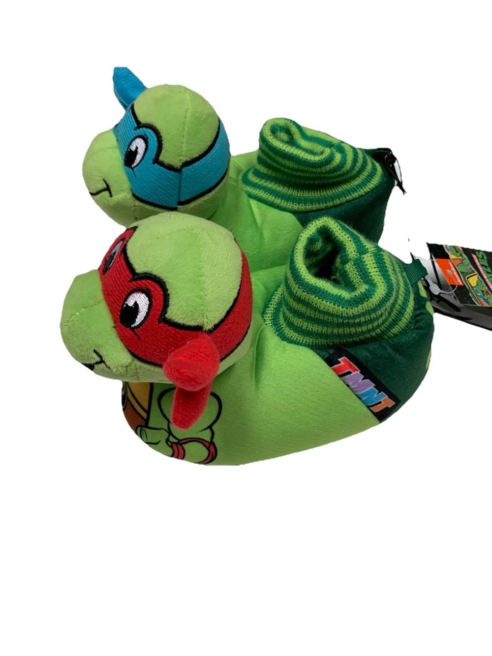 Teenage Mutant Ninja Turtles Plush Slippers - Green with Red & Blue Masks